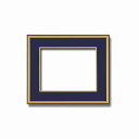 〔 和額 〕 黒い縁に金色フレーム 日本画額 色紙額 木製フレーム 黒金 色紙F4サイズ 333×242mm 紺 額縁 額 フレーム