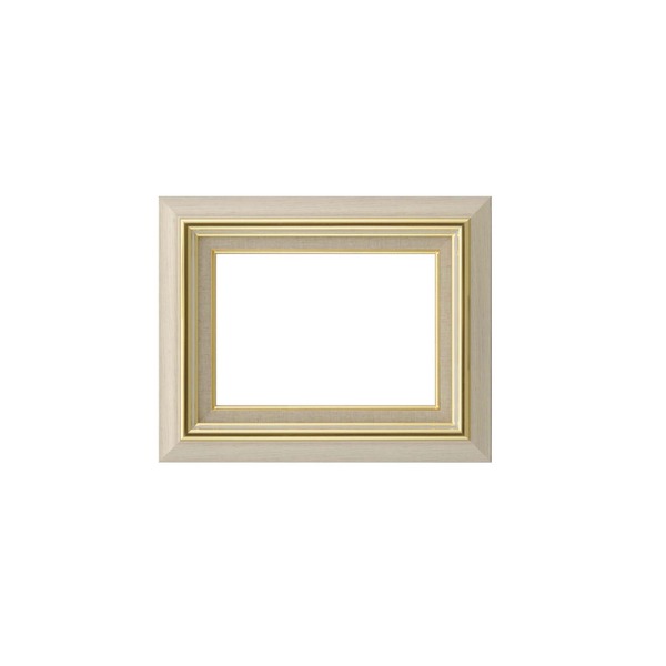 日本製 油絵額縁 フレーム F4号 アイボリー 壁掛けひも アクリル 8116 油額 油絵額 額 額縁