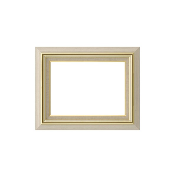 日本製 油絵額縁 フレーム F8号 アイボリー 壁掛けひも アクリル 8116 油額 油絵額 額 額縁