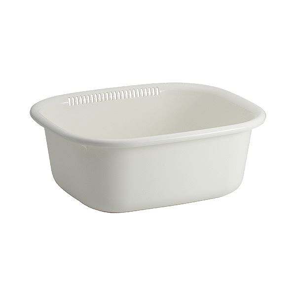 (まとめ) アスベル ポゼ 洗い桶角型 小 ホワイト 1個 【×5セット】