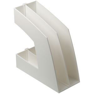 (まとめ) ソニック ファイルボックス 仕切板付 A4タテ 背幅107mm ホワイト FB-708-W 1個 【×5セット】