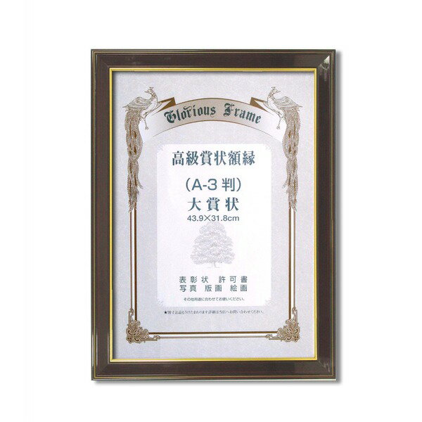 〔 高級 賞状額 〕 樹脂賞状額 光輝 大賞 439×318mm 壁掛けひも 額 額縁 フレーム