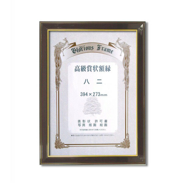 〔 高級 賞状額 〕 樹脂賞状額 光輝 八二 394×273mm 壁掛けひも 額 額縁 フレーム