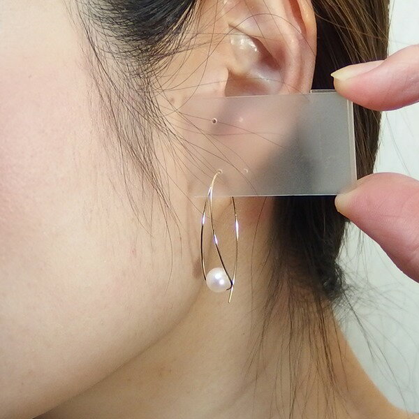 アコヤ真珠 パール ピアス K18 イエローゴールド ジプシーピアス 6mm 6ミリ珠 本真珠 真珠