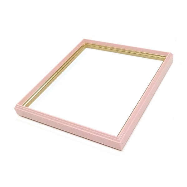 〔 カラー 色紙額 〕細い色紙額 細いフレームの色紙額 カラー色紙額(8×9)275×244mm ピンク 額縁 額 フレーム