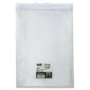（まとめ） TANOSEE OPP袋 フタ・テープ付 A4用 225×310+40mm 1パック（100枚） 【×5セット】
