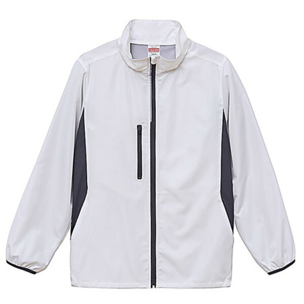 スタンドジップ ジャケット ホワイト S シャカシャカと音がしない 撥水 ＆ 防風加工 リフレクター 裏地付 防寒着 上着