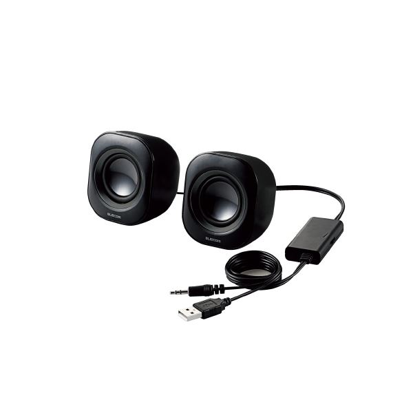 （まとめ）エレコム コンパクトスピーカー MS-P08UBK【×30セット】