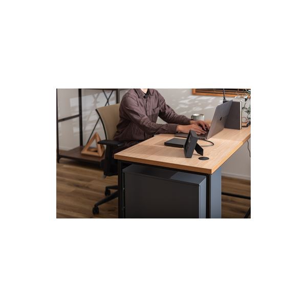 パソコンデスク ワークデスク 約幅120cm ナチュラル スチール 組立品 リビング 子供部屋 勉強部屋 在宅ワーク ゲーム [2]