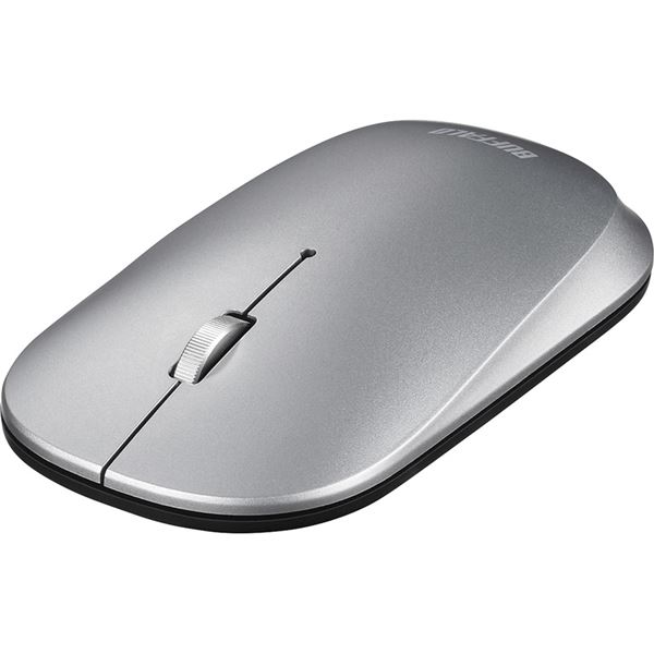 バッファロー（サプライ） 薄型 3ボタン Bluetooth BlueLEDマウス ノーマル シルバー BSMBB330NSV