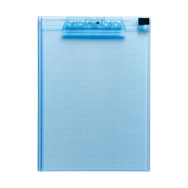 （まとめ）リヒトラブ AQUA DROPsクリップボード A4タテ 青 A-5010-8 1枚【×5セット】