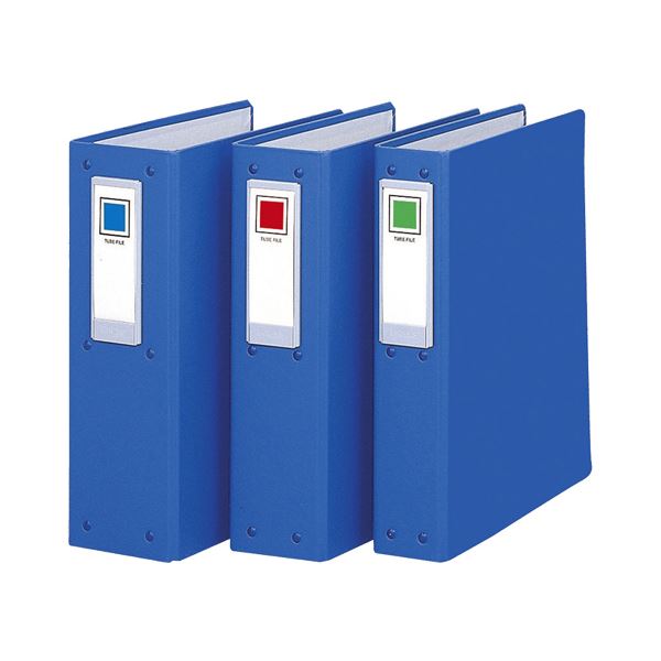 コクヨ チューブファイル(ロングボディ)片開き A4タテ 2穴 800枚収容 80mmとじ 背幅108mm 青 フ-L680NB 1セット(16冊)