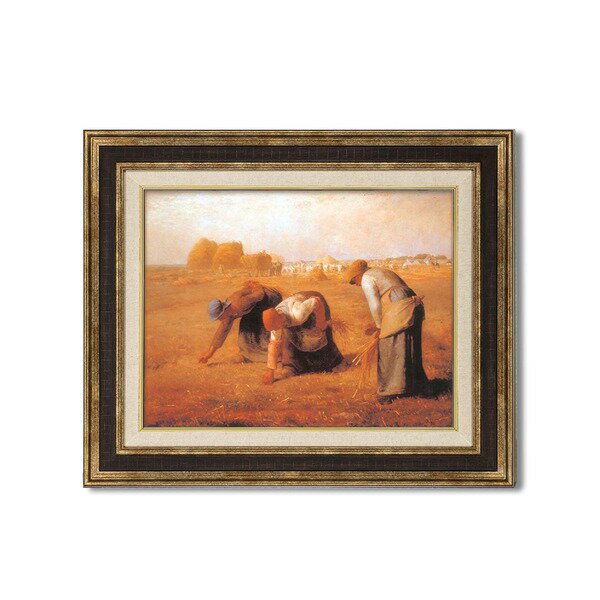 〔 額装品 〕 世界の名画 ダークブラウンアンティーク額 F6 ミレー「落穂拾い」 フレーム 額縁 額