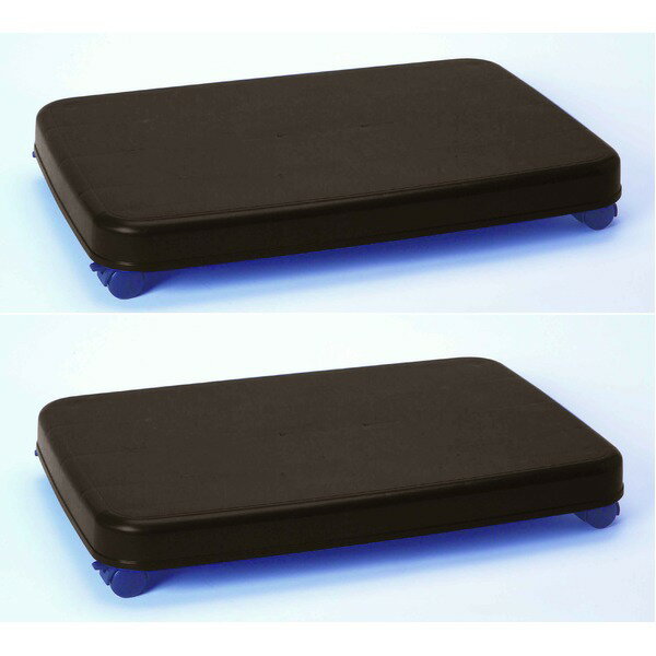 平台車 2台セット 【LL ダークブラウン】 幅50.2cm 滑り止め キャスター付き 日本製 『ラクゴロ』 〔押し入れ クローゼット〕(3)