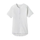 (まとめ)オオサキメディカル プラスハートワンタッチ肌着 前開き 半袖 紳士用 M ホワイト 74791 1枚【×2セット】