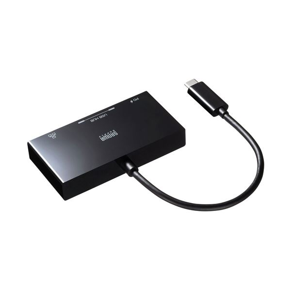 掠ץ饤 USBType-Cϥդ ӥåLANץ(PDбUSB Type-Cݡդ) ֥å USB-3TCH20BK 1