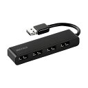 (まとめ)バッファロー どっちもUSBハブUSB2.0 4ポート ブラック BSH4U310D2BK 1個【×5セット】