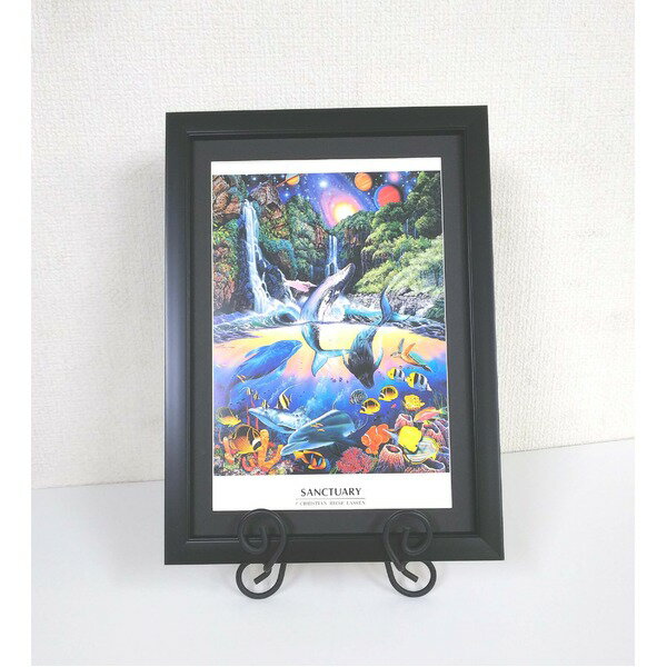 Christian Riese Lassen クリスチャン ラッセン ポスター額装 スタンド付 ミニポスター額W六切 サンクチュアリ 額縁 額 フレーム