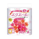 大王製紙 エリエールトイレットティシュー フラワープリント コンパクト ダブル 芯あり 37.5m 1セット(64ロール:8ロール×8パック)(3)