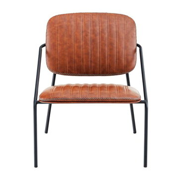 パーソナルチェア 【ブラウン】 幅63cm×奥行67cm×高さ74cm×座面高42cm ソフトレザー スチール 〔リビング ダイニング〕