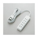 (まとめ)エレコム スイングプラグ電源タップ6個口 ホワイト 2m T-S02-2620WH 1個【×5セット】
