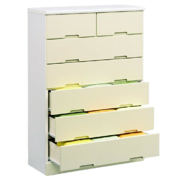 ハイチェスト タンス 幅80cm レモンイエロー 日本製 引き出しスライドレール ベッドルーム 寝室 リビング 完成品(3)