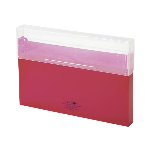 （まとめ） LIHIT LAB AQUA DROPs コングレスケース A4判（収納幅30mm） 赤 【×10セット】