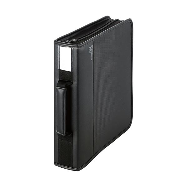 （まとめ）エレコム Blu-ray/DVD/CD対応 ファスナーケース 160枚収納 ブラック CCD-SSB160BK 1個 【×3..