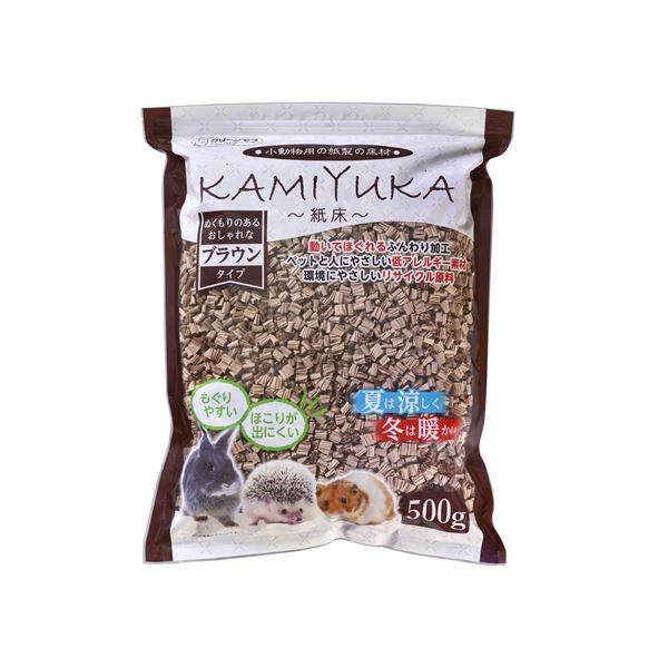 （まとめ） KAMIYUKA?紙床?ブラウン 500g （ペット用品） 【×6セット】