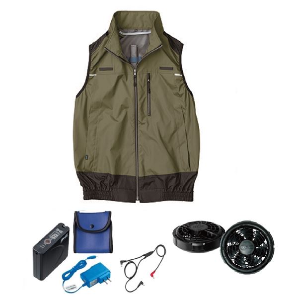 KU92120 空調服 R ポリエステル製 遮熱フルハーネス仕様ベスト FAN2300B・RD9261・LISUPER1セット カー..