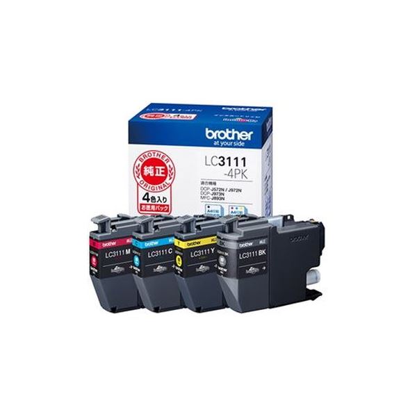 （まとめ）ブラザー インクカートリッジLC3111-4PK【×3セット】