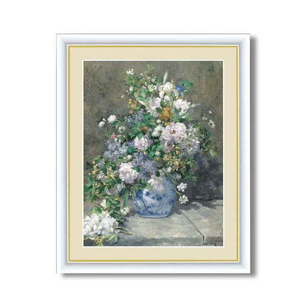 〔 世界の名画 〕 世界的作家 ルノワール 「春のブーケ」 絵画額 インテリア ディスプレイ