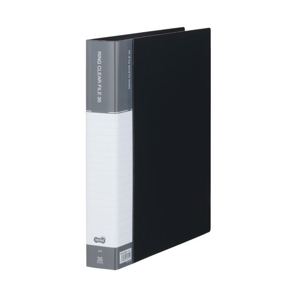 TANOSEE PPクリヤーファイル（差替式）A4タテ 30穴 35ポケット付属 背幅48mm ダークグレー 1セット（10冊）