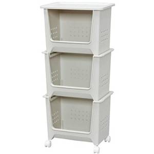 IRISOHYAMA アイリスオーヤマ スタックバスケット ホワイト (収納ボックス ランドリーボックス) SB-003