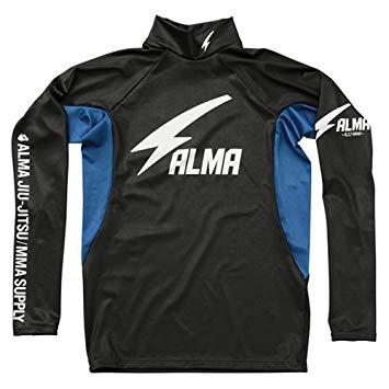 マーシャルワールド ALRH1-XS-BK サンダー ロングラッシュ ハイネック 黒×青 XS【新ロゴでの手配となります】