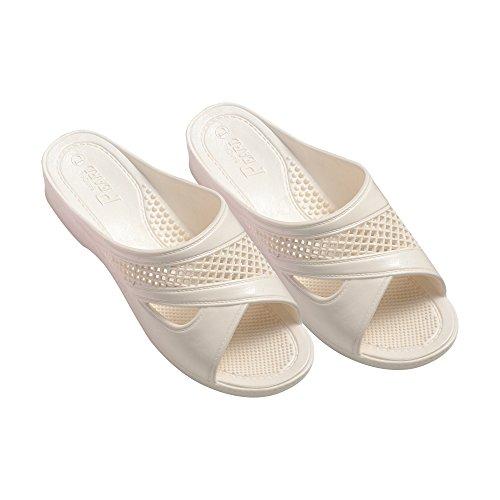 エムテートリマツ 520-65婦人フィッティングサンダルアイボリーM