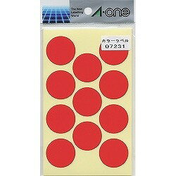 エーワン カラーラベル30MM(07231アカマル)「単位:P」