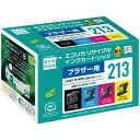ELECOM エレコム エコリカ ブラザー用リサイクルインク(4色セット)LC213-4PK対応(LC213BK、LC213C、LC213M、LC213Y) E...
