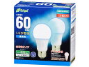 OHM オーム電機 LED電球(60形相当/874lm/昼光色/E26/全方向配光260°/密閉形器具対応/2個入り) LDA7D-G AG27 2P(3)