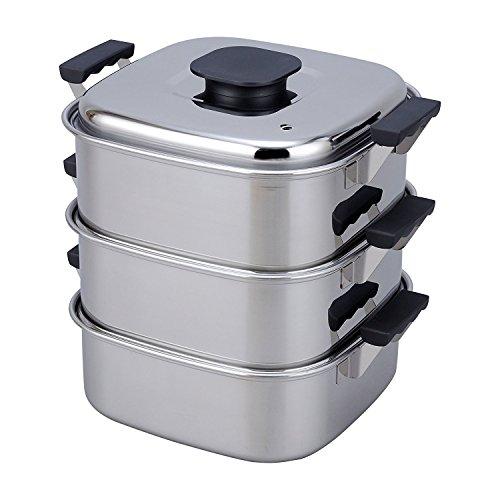 神子島製作所 PE18-0角型蒸器 3段24cm