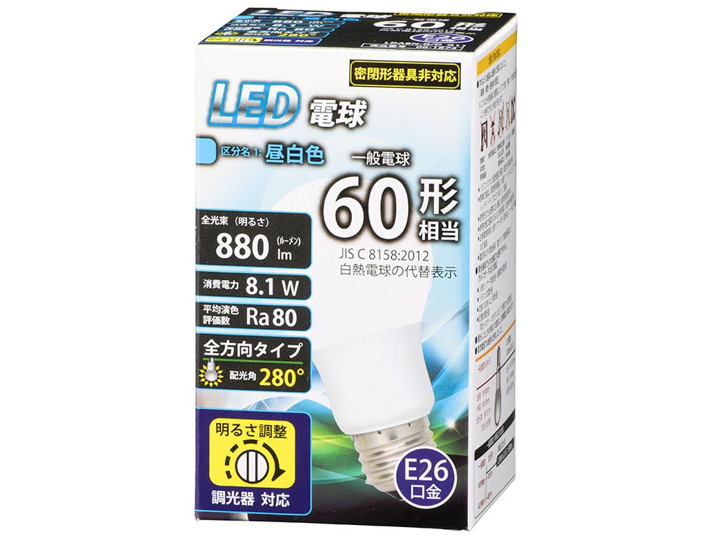 OHM ŵ LEDŵ(60/880 lm//E26/280/Ĵб) LDA8N-G/D G11