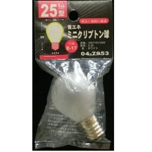 OHM オーム電機 [ライト・照明＞クリプトンランプ] ミニクリプトン球S35 25W型ホワイト