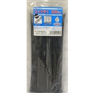 OHM オーム電機 ロックタイ 300mm耐候・黒 200本入り