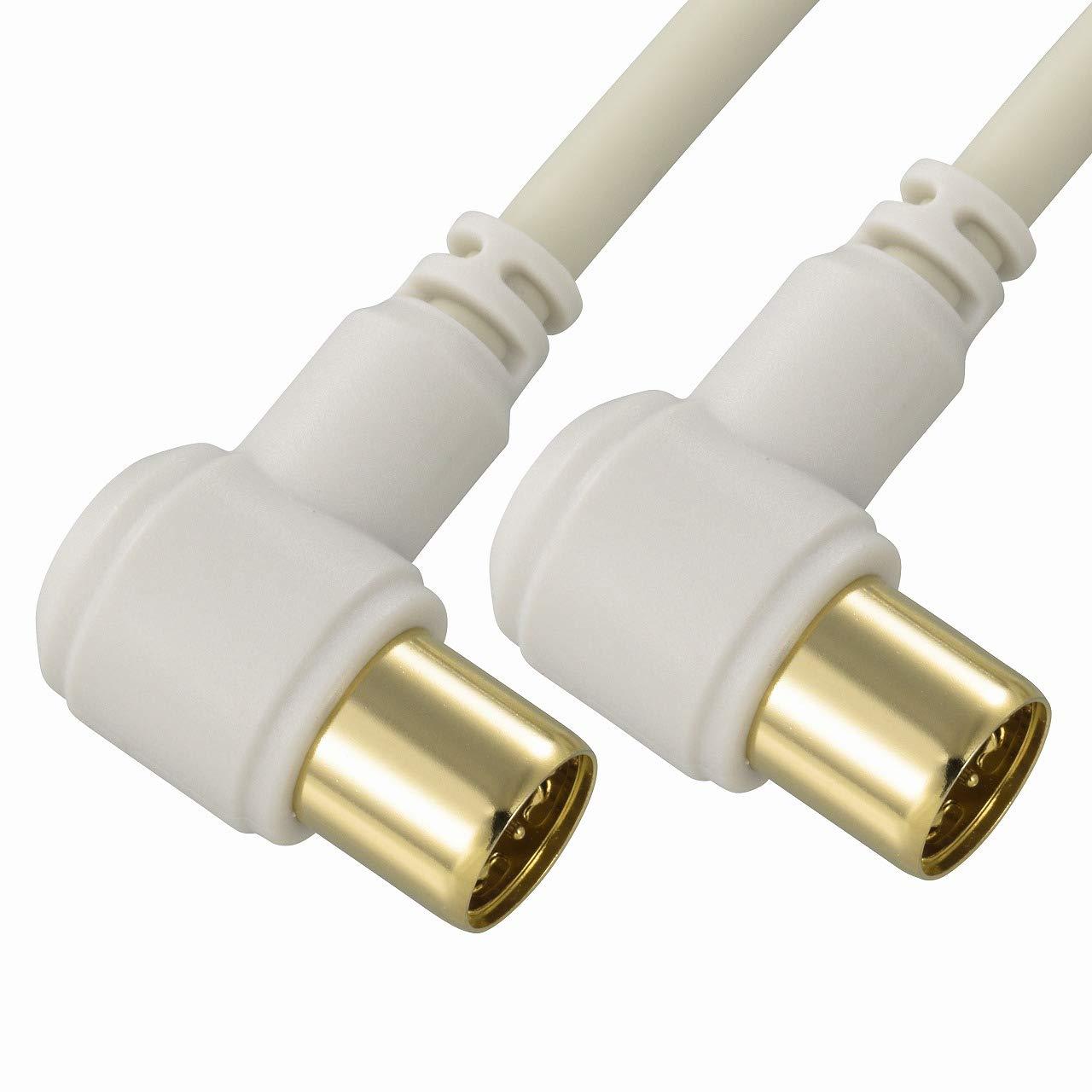 OHM オーム電機 OHM TV接続ケーブル 2C 4K8K対応 L-L型 5m ANT-C5S2LL-W (1357828)