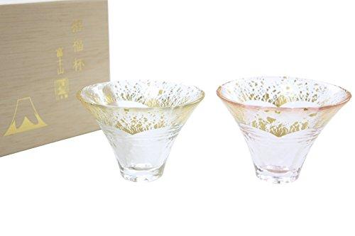 東洋佐々木ガラス 招福杯 冨士山 冷酒杯揃え(金透き・金さくら) G636-T73