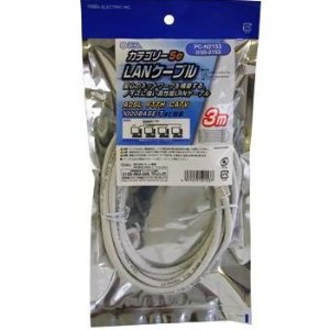 OHM オーム電機 LANケーブル カテゴリー5e 3m白