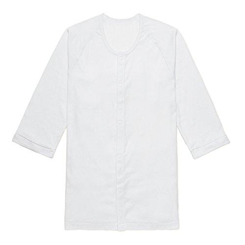 日本エンゼル らくらく前開きワンタッチ肌着【紳士用】七分袖 ホワイト LL (7505−1)