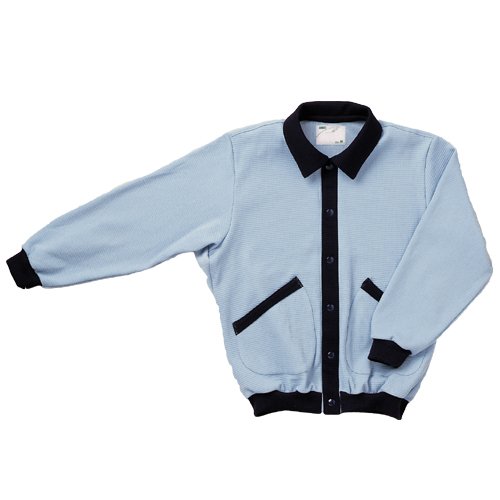 日本エンゼル スクエアニット室内着【えり付き前開きタイプ】 サックス M (5101)