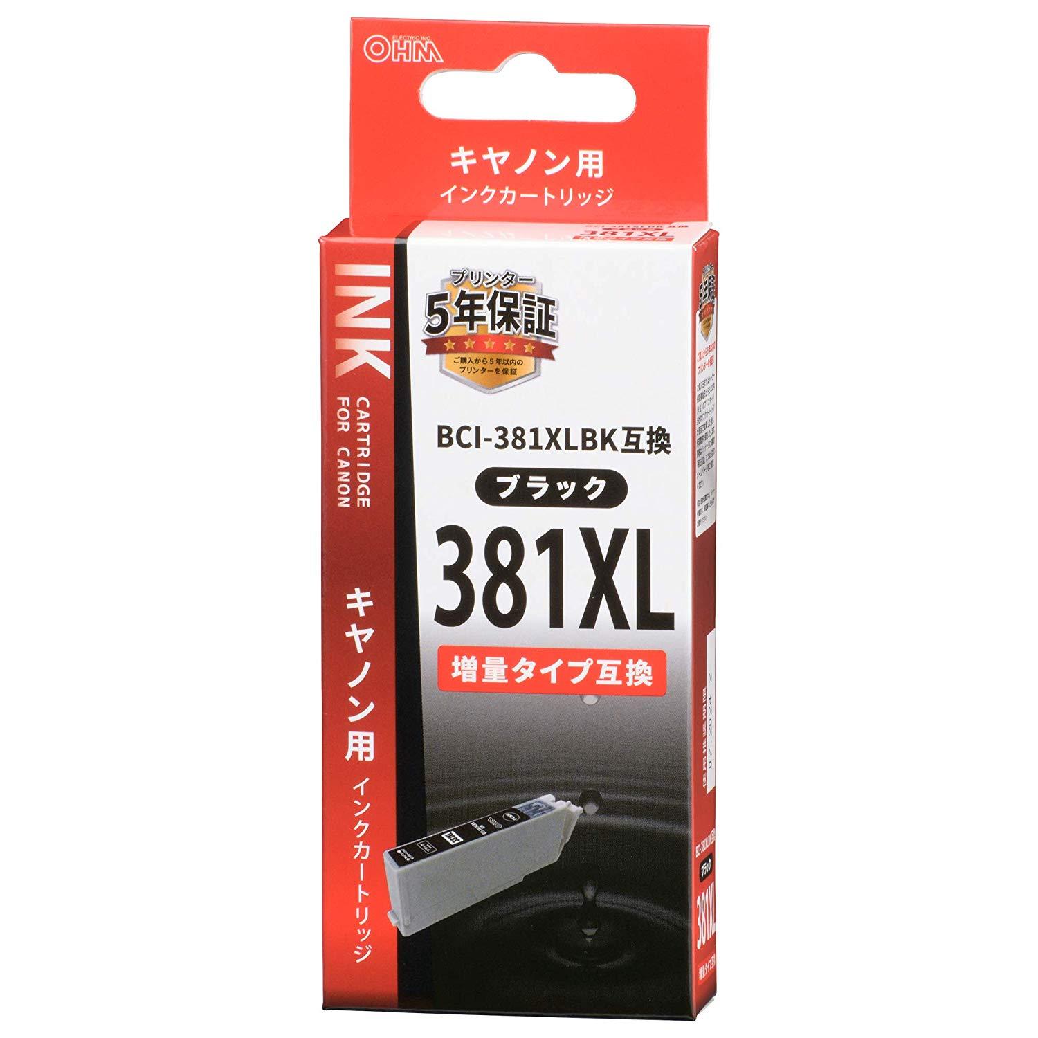 OHM ŵ OHM Υߴ BCI-381XLBK ֥å ̥ INK-C381XL-BK (1436792)