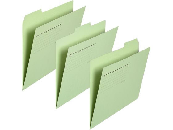 3カットフォルダー A4 グリーン 3枚(1〜3山×1セット) プラス 87-206FL-063IF